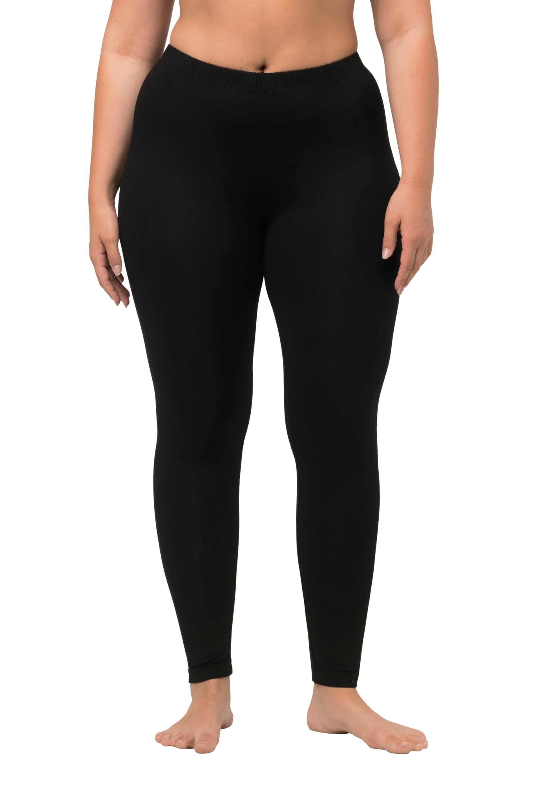 Ulla Popken Womenswear Plus Size Curvy Oversize Soft & Stretchy Viscose Leggings Black 58+ 665315 10-58+