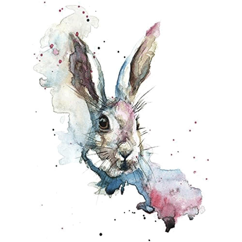 Pyramid International Sarah Stokes March Hare 60x80cm Canvas Print, Multi-Colour