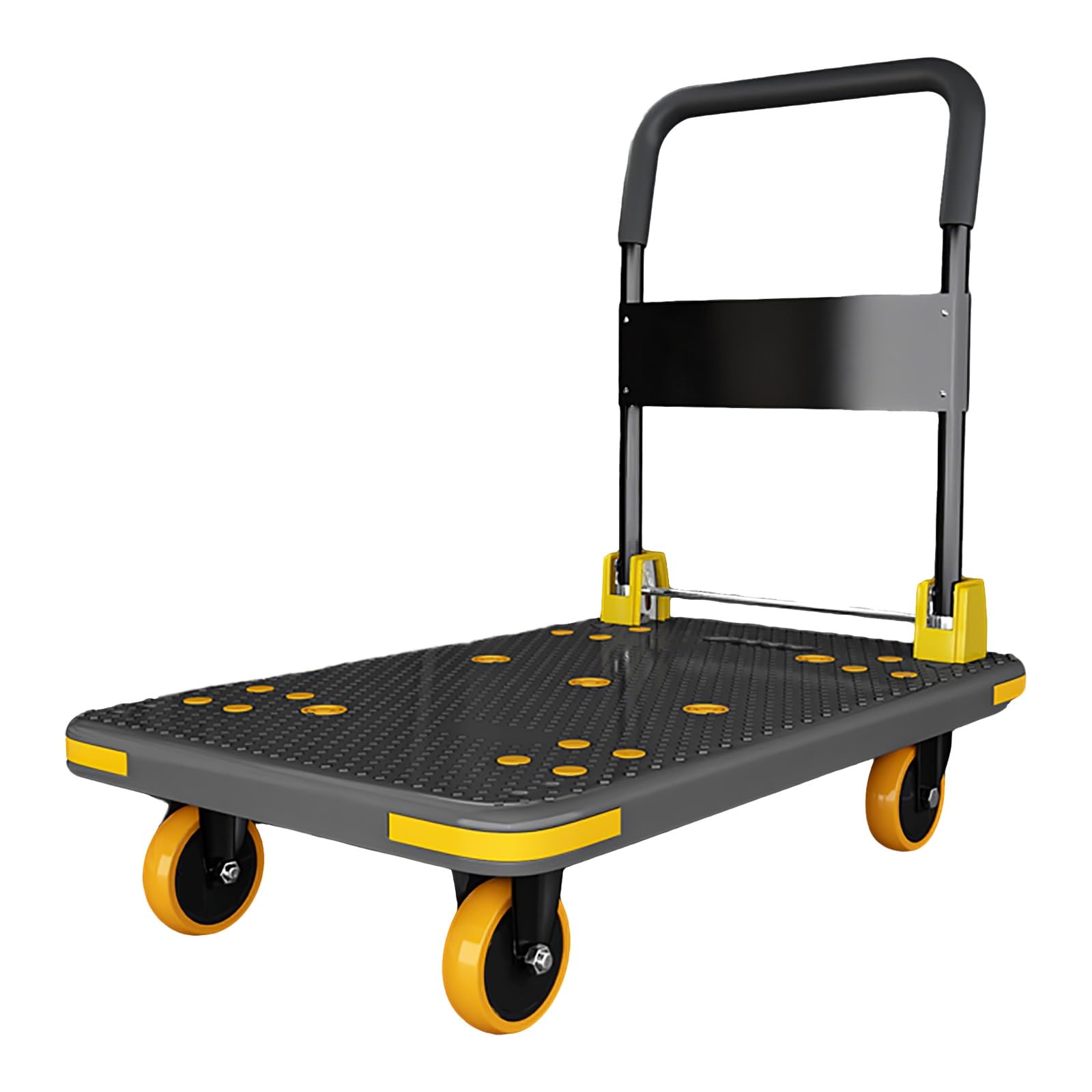 LKLNKVL Handcart, With Swivel Wheels, 400kg/880lbs Load Capacity, Easy to Store, Suitable for Home and Commercial Use(Black)