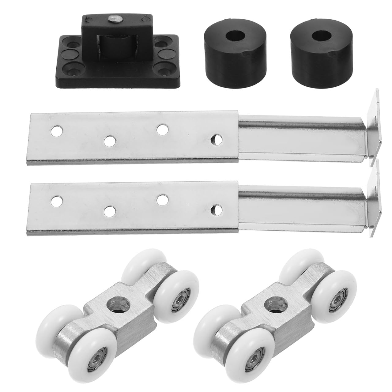 Warmhm Sliding Door Roller Wheels High Load Capacity Nylon and Steel Track System for Smooth Quiet Operation Easy Installation for Wardrobe Glass and Pocket Doors