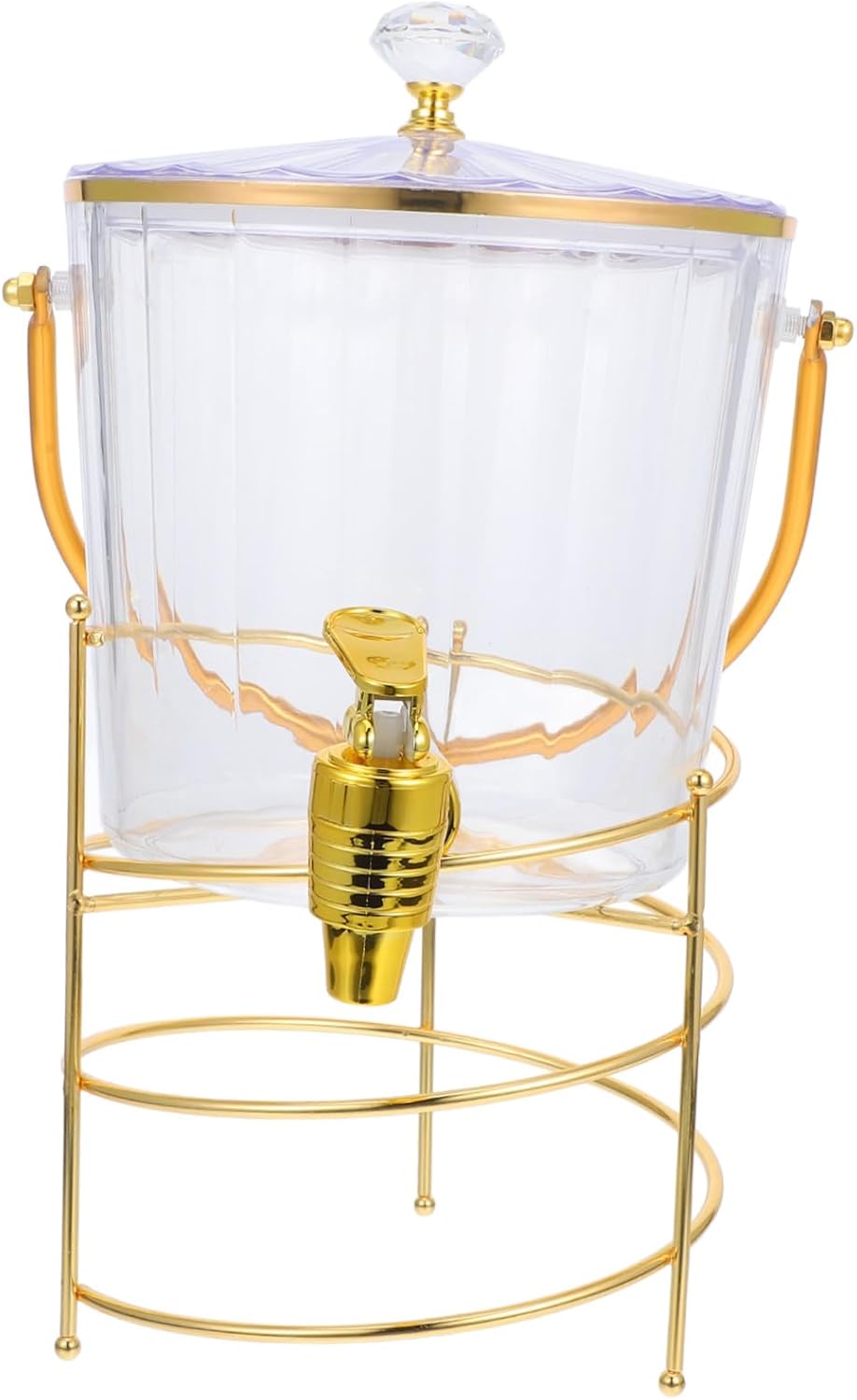 Mikinona 1set Ice Bucket Spigot and Iron Stand Capacity Beverage Dispenser for Parties for Cold Drinks Fruit Tea and Beer
