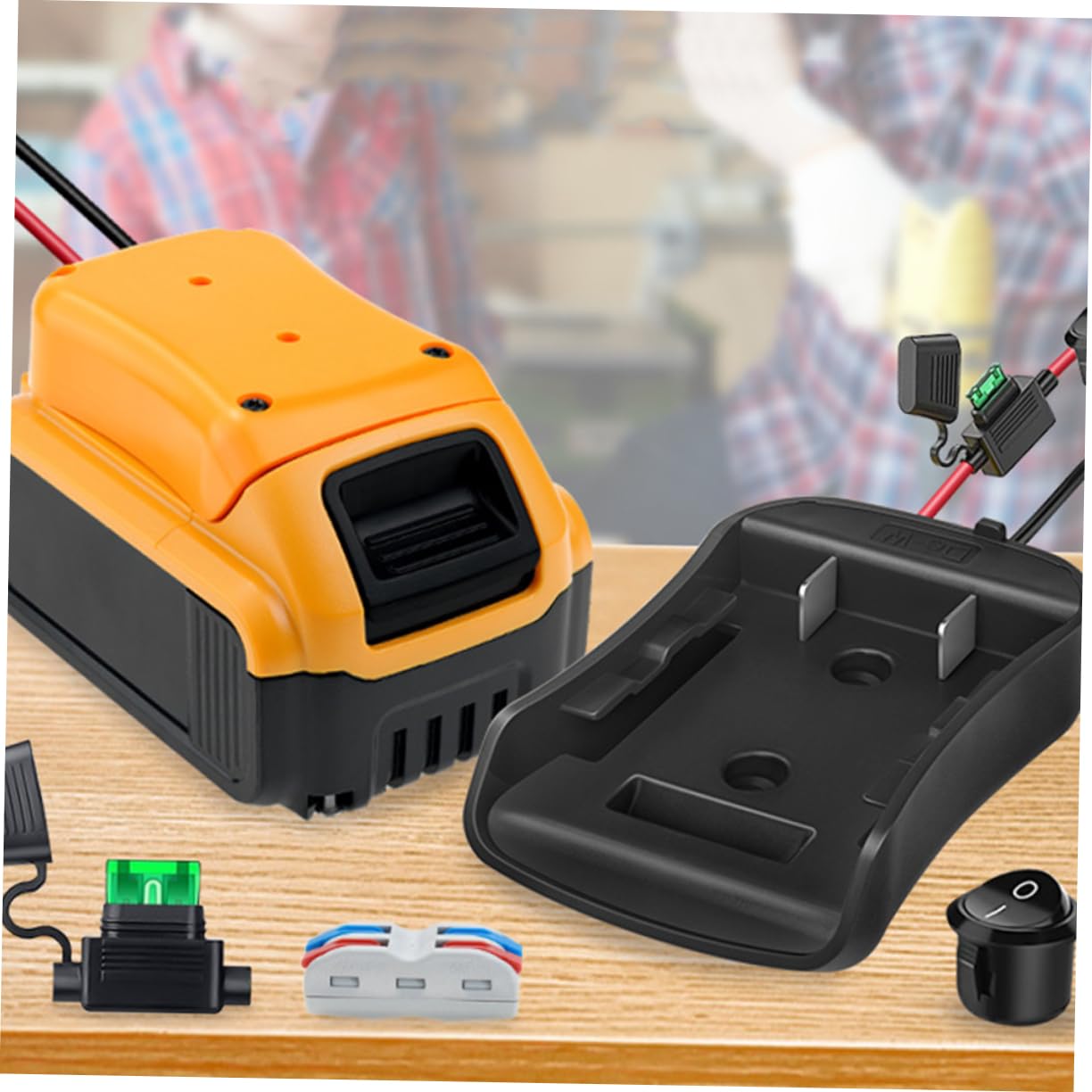 4 Pezzi adattatore batteria adattatore di alimentazione caricabatterie convertitore di potenza per fai da te Connettore di alimentazione della batteria AbS