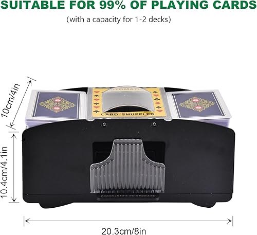 Miniatura 3 de AudeRhine Barajador automático de cartas 1-2, barajador rápido de póquer con pilas, barajador de cartas para póker, juego de cartas casero, ONU,