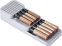 Vista 1 de QTMY Organizador de cuchillos de cajón para cocina, en el cajón, cuchillos, cajón, caja de almacenamiento
