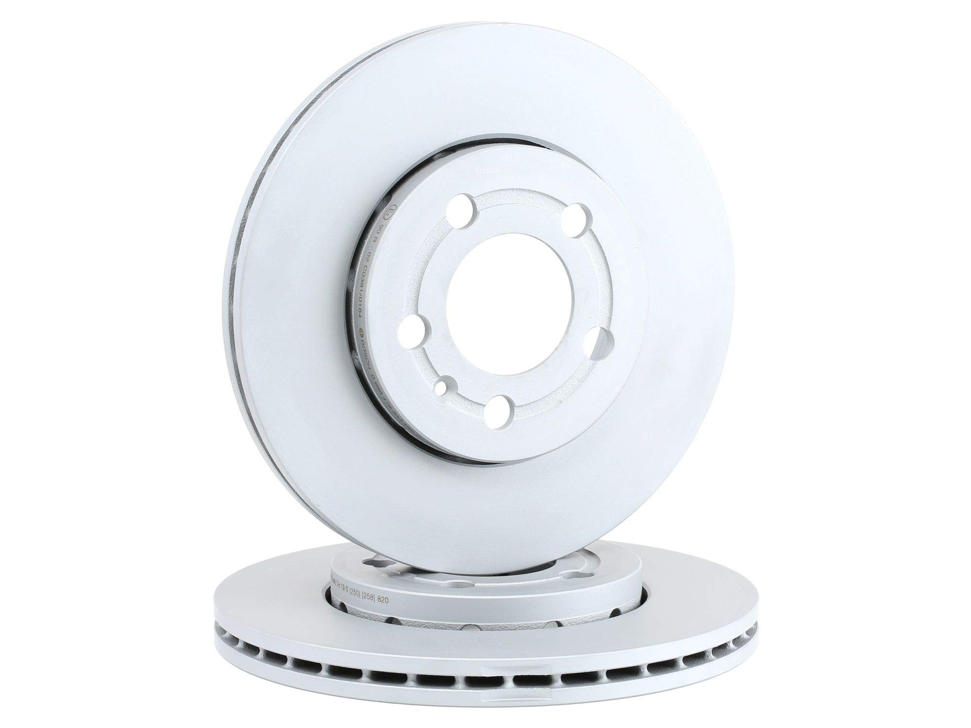 2x BOSCH Disco de freno Delantero Ø256mm Altura: 36,7mm Espesor: 22mm Corona de Agujeros - Ø: 100mm ventilado 0 986 478 853 Compatible con VW Polo V Hatchback 6R1, 6C1 Golf 4 Hatchback 1J1, SKODA