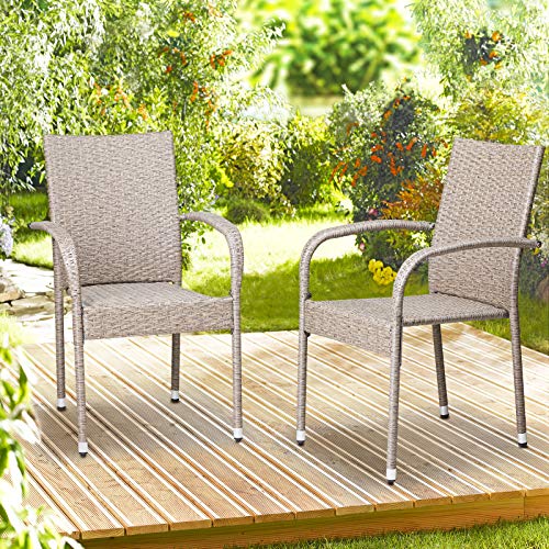 Chaises de Jardin Résistantes aux Intempéries à Dossier Haut - 3