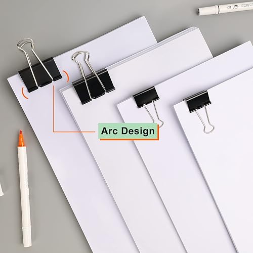 Miniatura 5 de 60 clips para carpeta, clips de papel de metal de 1.25 pulgadas, clips plegables estacionarios para escuela, suministros para el hogar, 12 por caja,