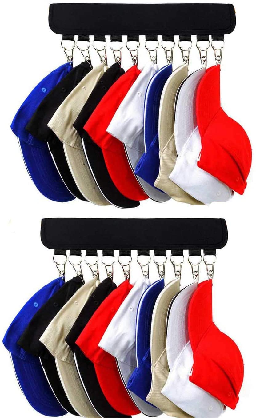 2PCS Cap Organizer Hanger,Hat Organizer for Closet, Change Your Cloth Hanger to Cap Organizer Hanger, Keep Your Hats Cleaner Than a Hat Rack
