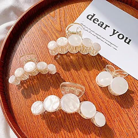 Agirlvct Mermaid Hair Clips, 4 Pack Large Grip Claw Clips, Non-Slip Hair Catch Jaw Clamp Barrette, Jumbo Gift for Thin Hair, Girls, Girlfriend Cover
