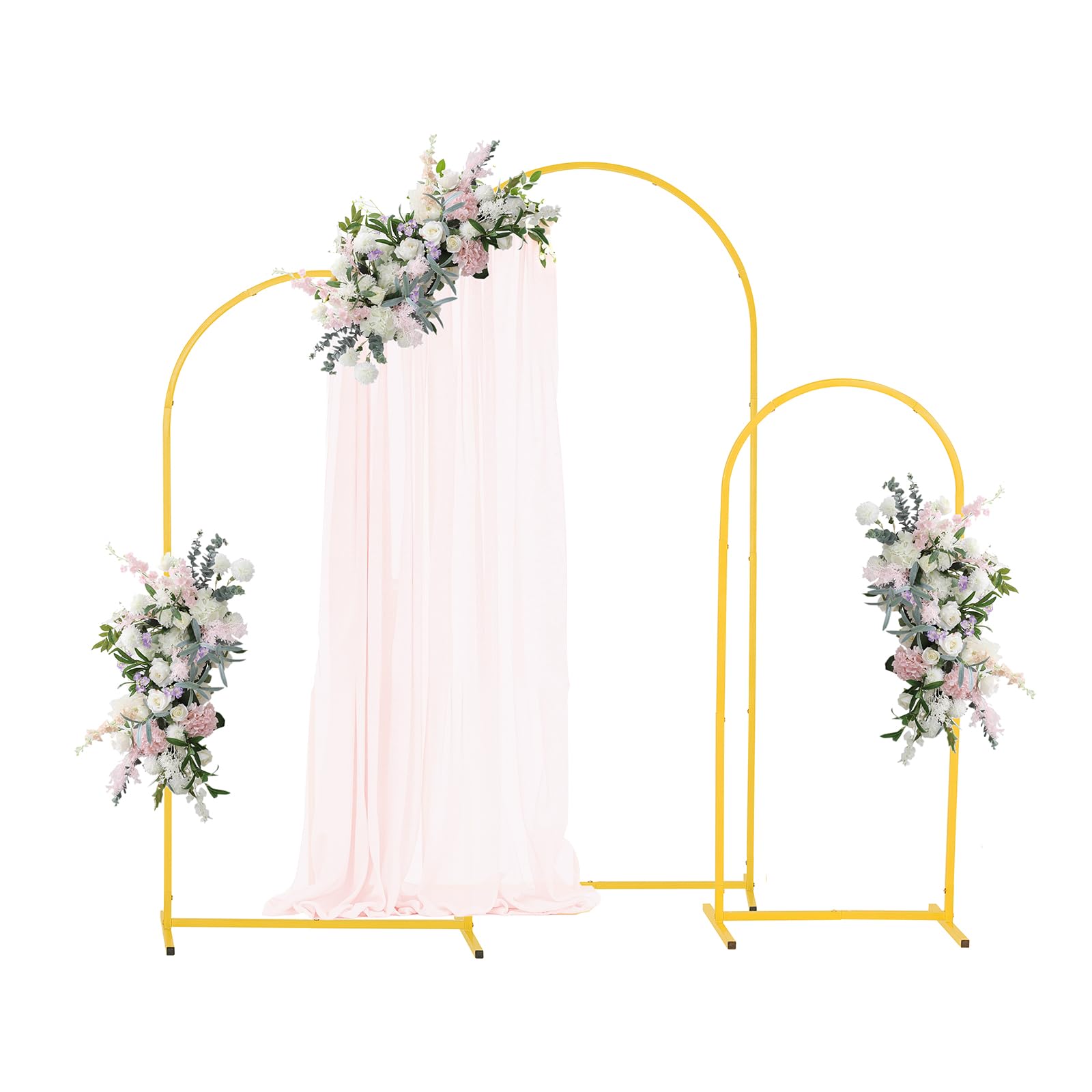VEVOR Soporte de Arco para Fondo de 1,8/1,5/1,2 m, Estructura Estable, Soporte de Arco de Metal Dorado para Decoración de Bodas, Fiestas de Cumpleaños, Graduaciones, Celebraciones y Ceremonias
