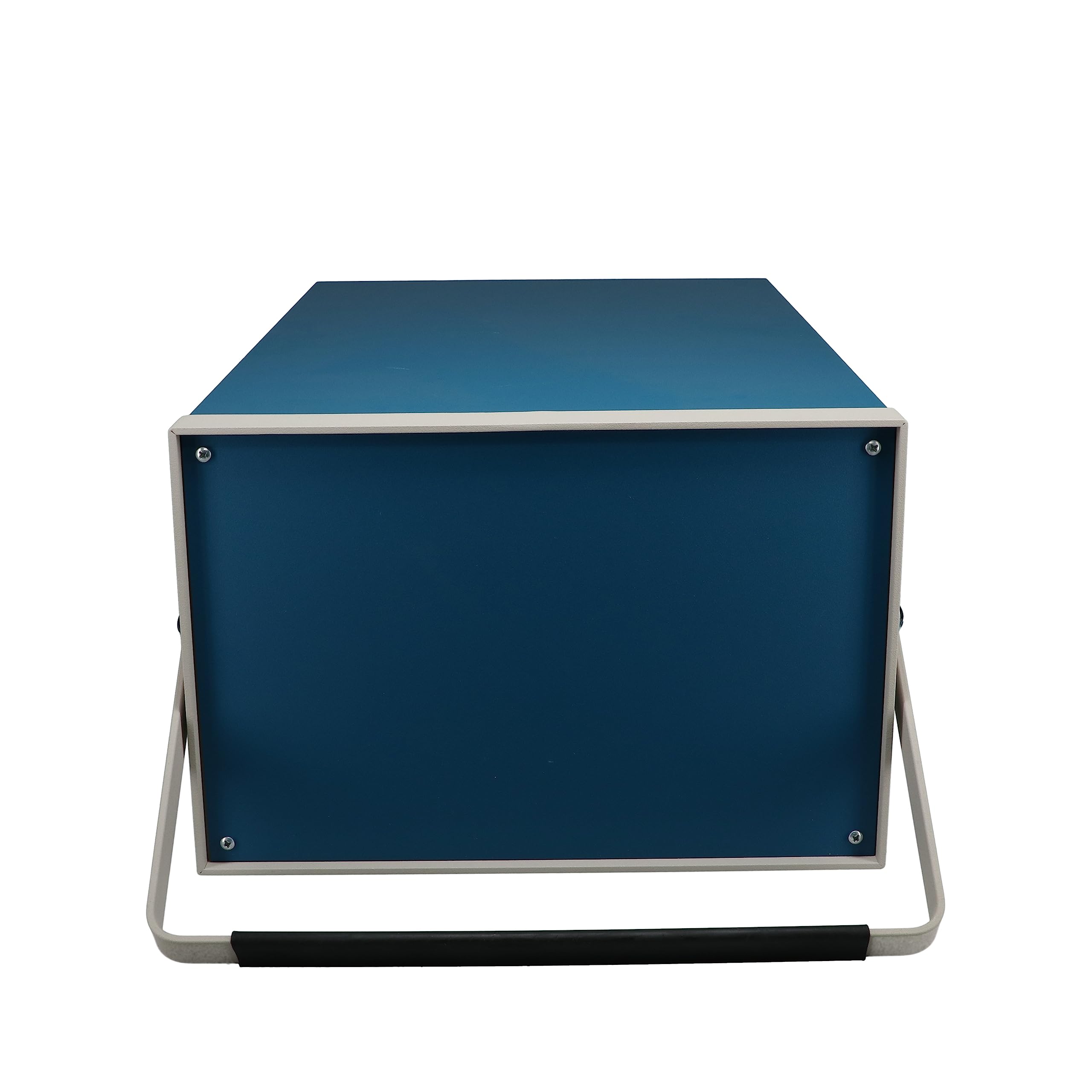 BUD Industries Series TR Aluminum Small Cabinet with White Frame and Bail, 11-3/64" Width x 7" Height x 13-1/4" Depth, Royal Blue Texture Finish