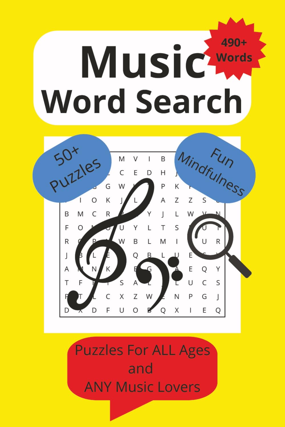 Music Wordsearch Book: Wordsearch Music, Music Word search, Music Book, Music Activity Book. 50+ Music Themed Puzzles For ANY Music Lovers and ALL ... Carefully Designed Word Searches. 6x9 Book.