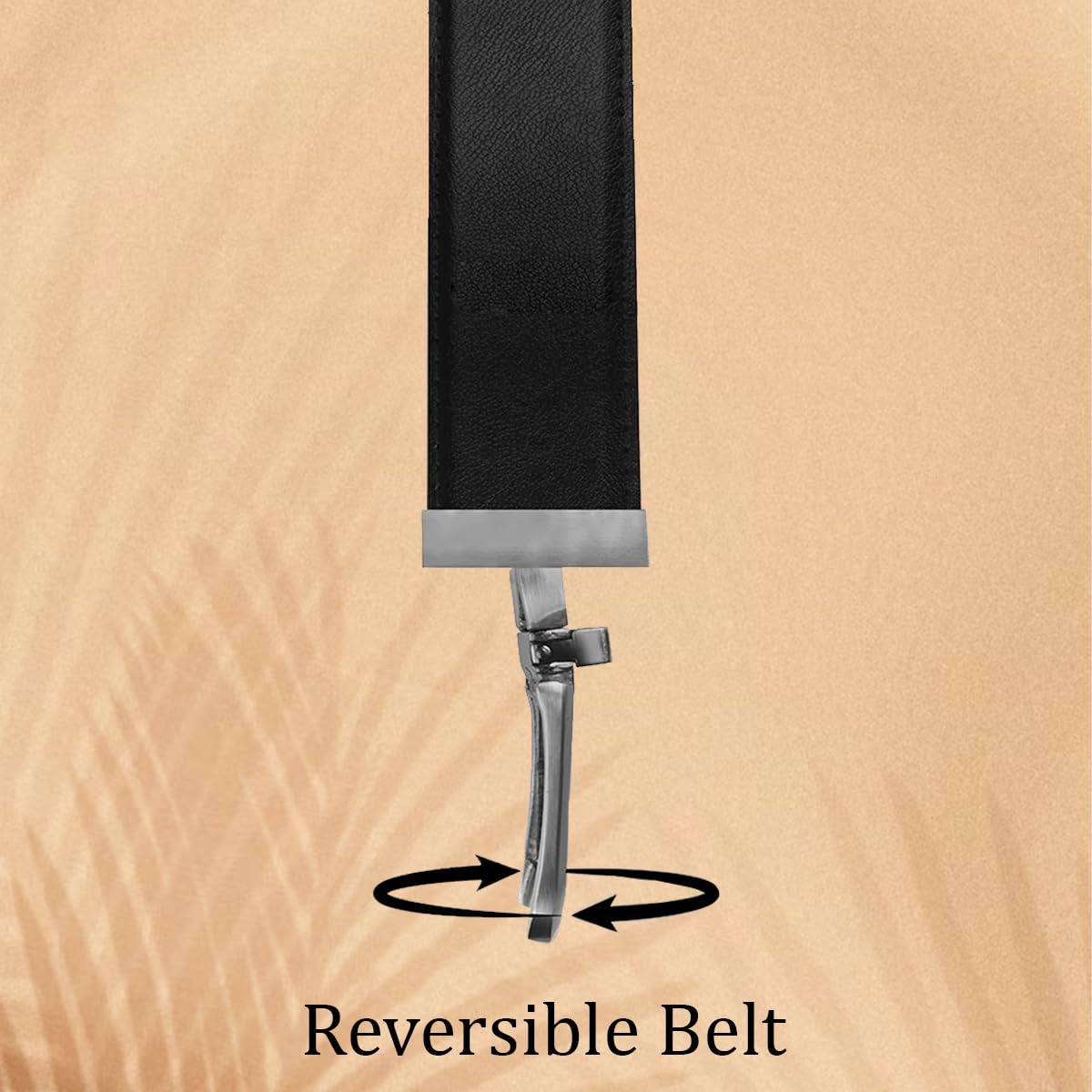 The Wallet Store Premium Reversible Leather Belt For Men - Black