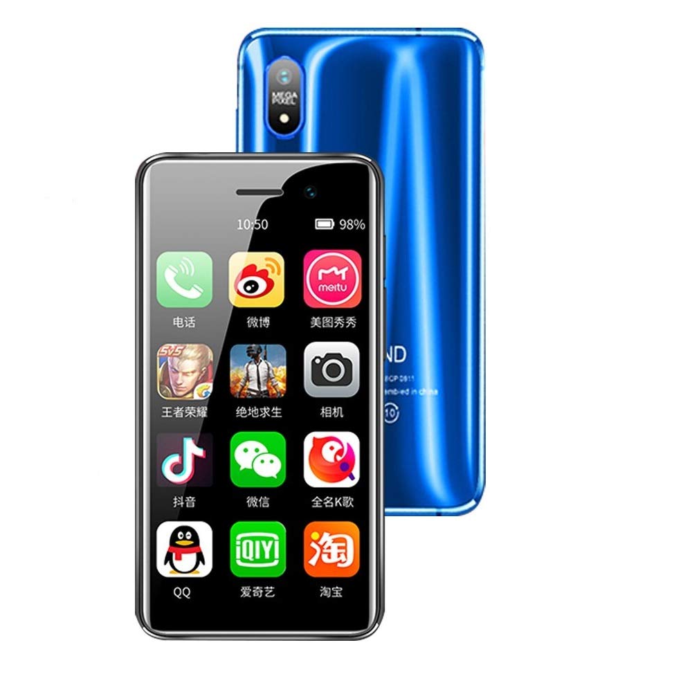 JJA 2020 Satrend S11 3.2" 2GB+16GB 4G LTE Unlocked Dual Sim Android 7.1 GPS World smallest Palm Pocket size Google Play Store Smartphone (Blue)