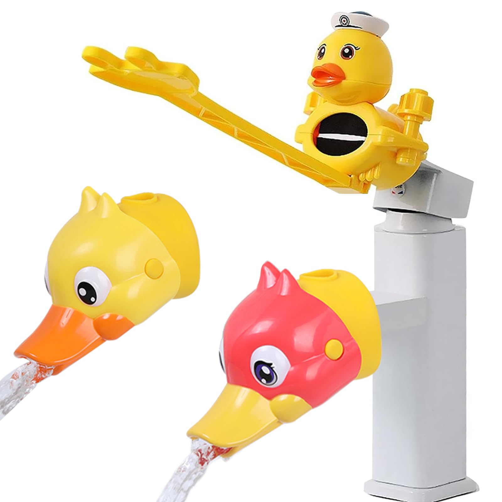 Kinder Hahn Extender Wasserhahn Wasserhahnverlängerung,Suuwwn Karikatur Wasserhahnanschluss Plastik Attachment Verlängerung Tap Extender 2pcs Anzapfung Extender und Wasserhahnschalter Extender