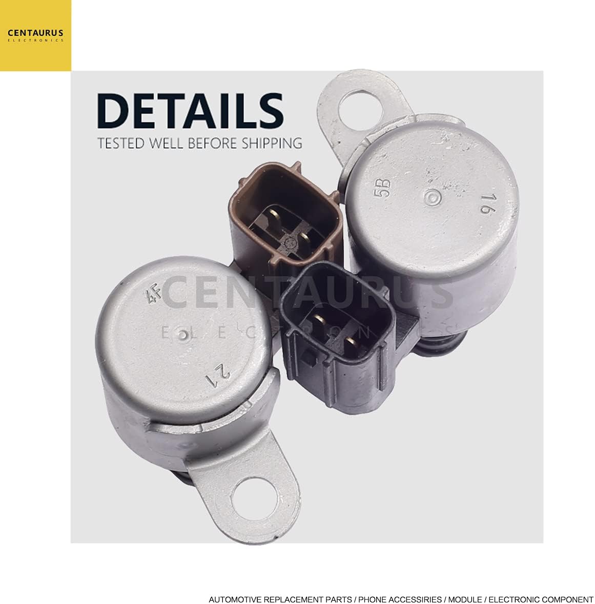 CENTAURUS 28400-P6H-003, 28400-P6H-013 Transmission Shift Control Solenoid Valve kit Brown&Black B&C Replacement for Accord Pilot Odyssey Prelude Acura CL TL MDX - 28500-P6H-003, 28500-P6H-013