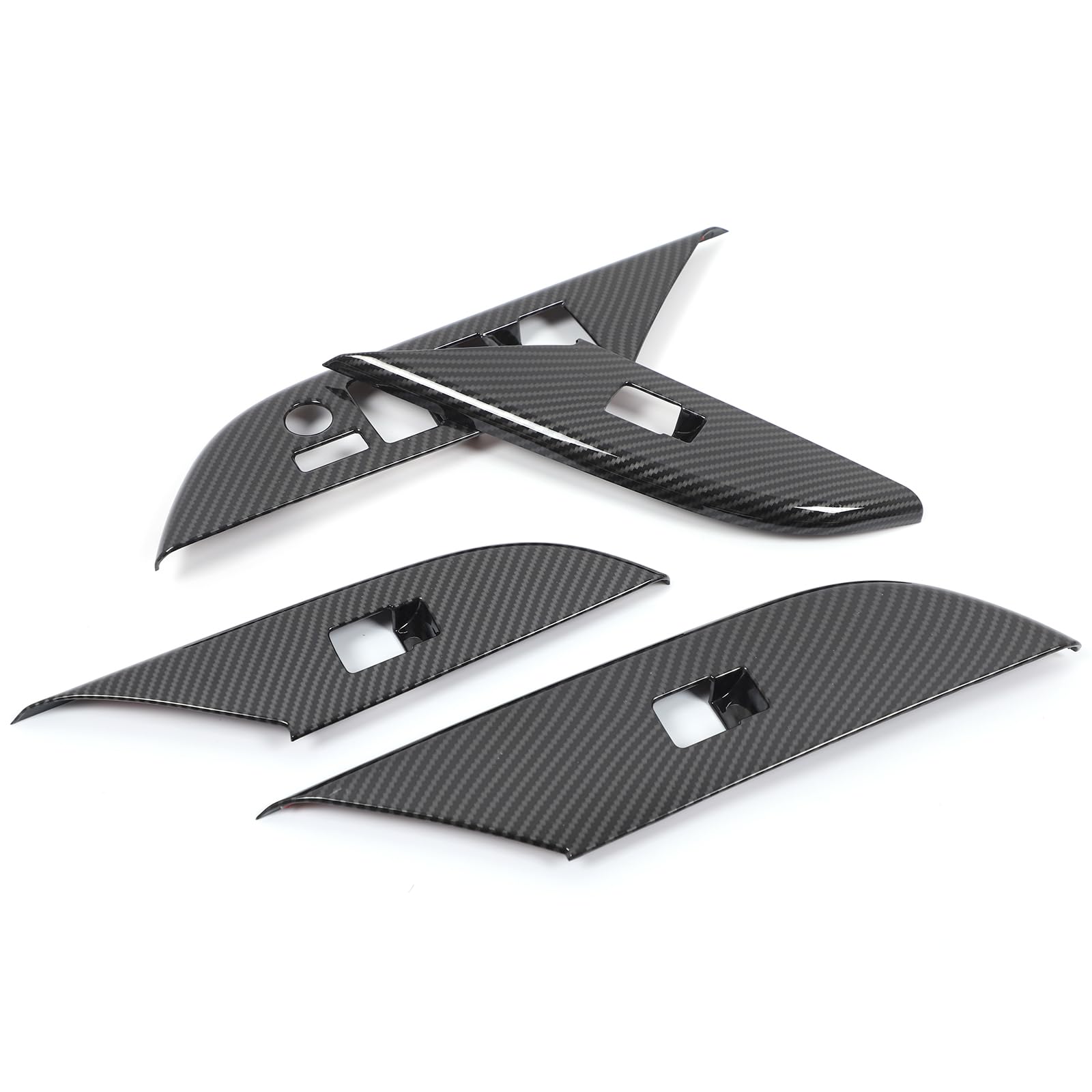 Front and Rear Doors 4pcs Look Interior Door Armrest Window Switch Panel Cover Trim Compatible with Toyota Hilux 2016 2017 2018 2019 2020 2021 2022