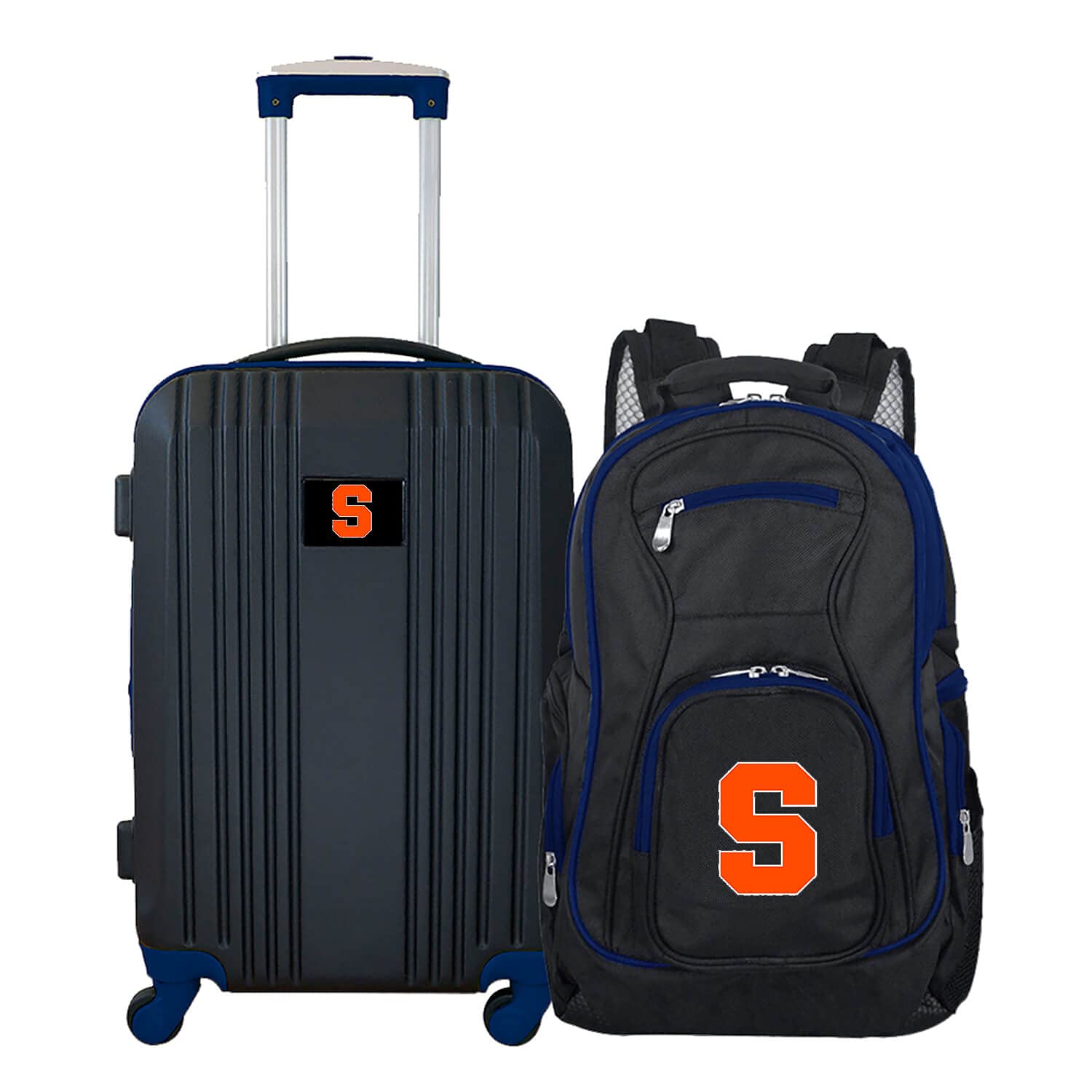 Denco Syracuse University Orange 2-Piece Luggage Set, Includes 21-inch Two-Tone Hardcase Spinner and 19