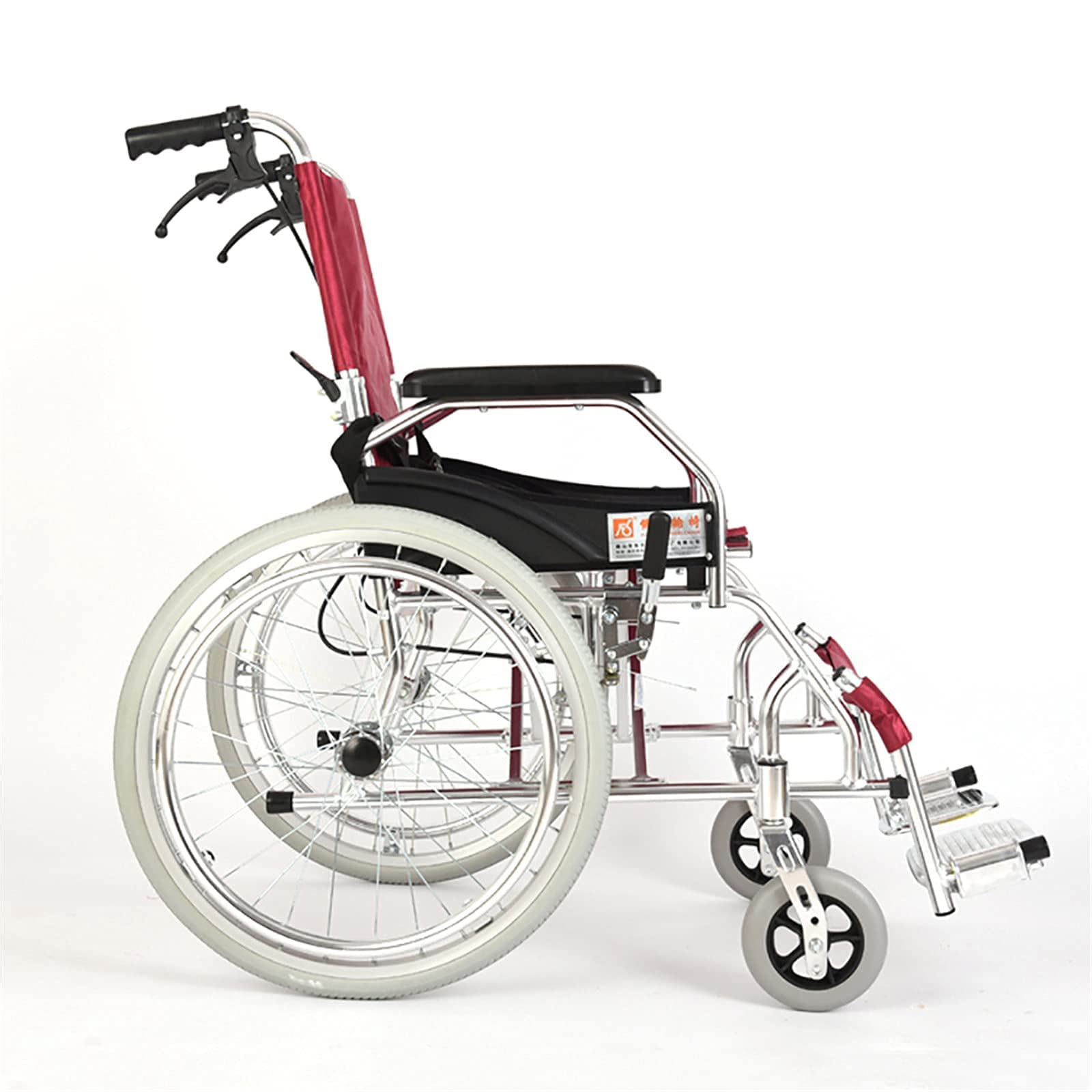 Sillas de Ruedas Plegables Silla de Ruedas Manual, Ultraligera Silla de Ruedas de Aleación de Aluminio