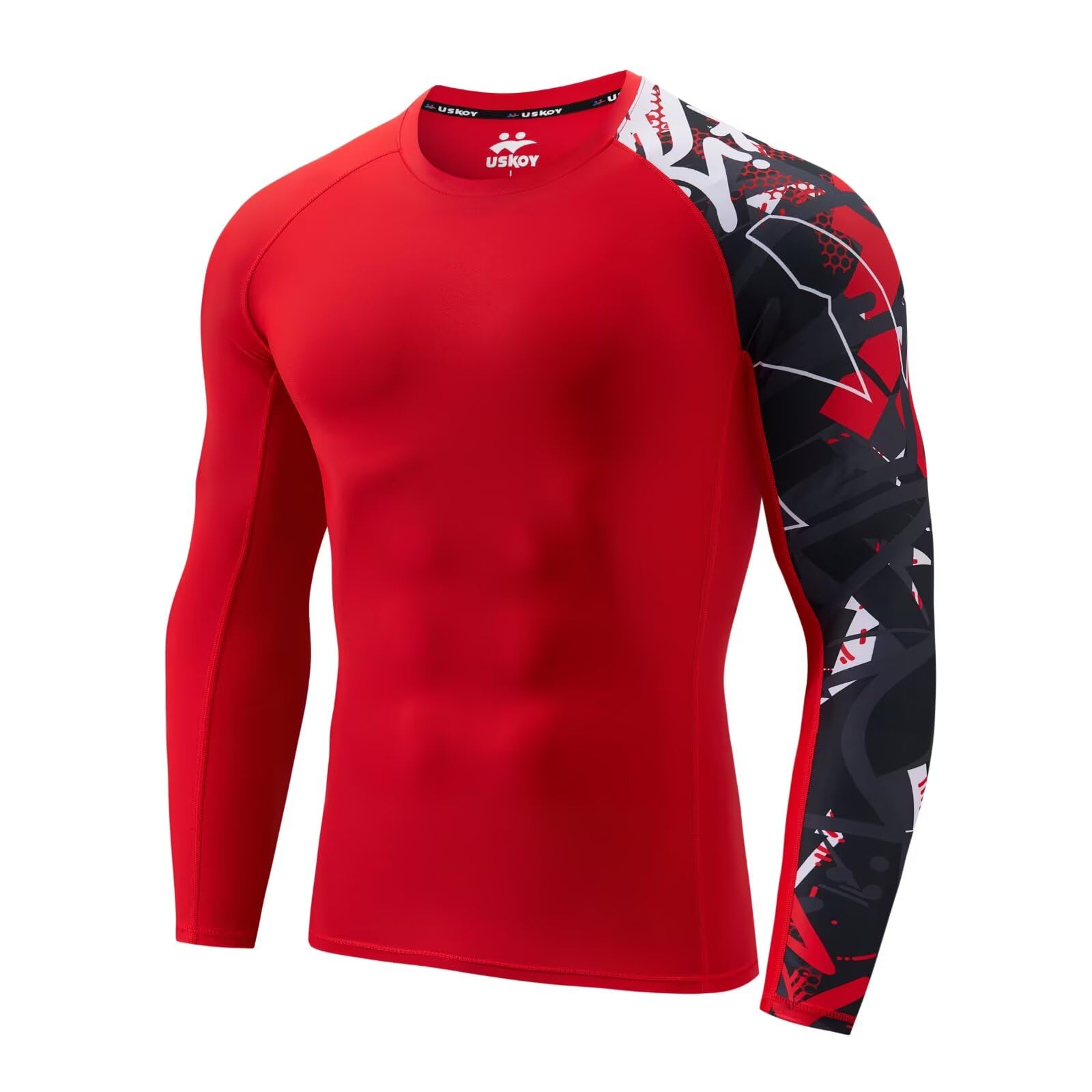 Men's Rash Guard Compression Shirt Long Sleeve UPF 50+ Base Layer