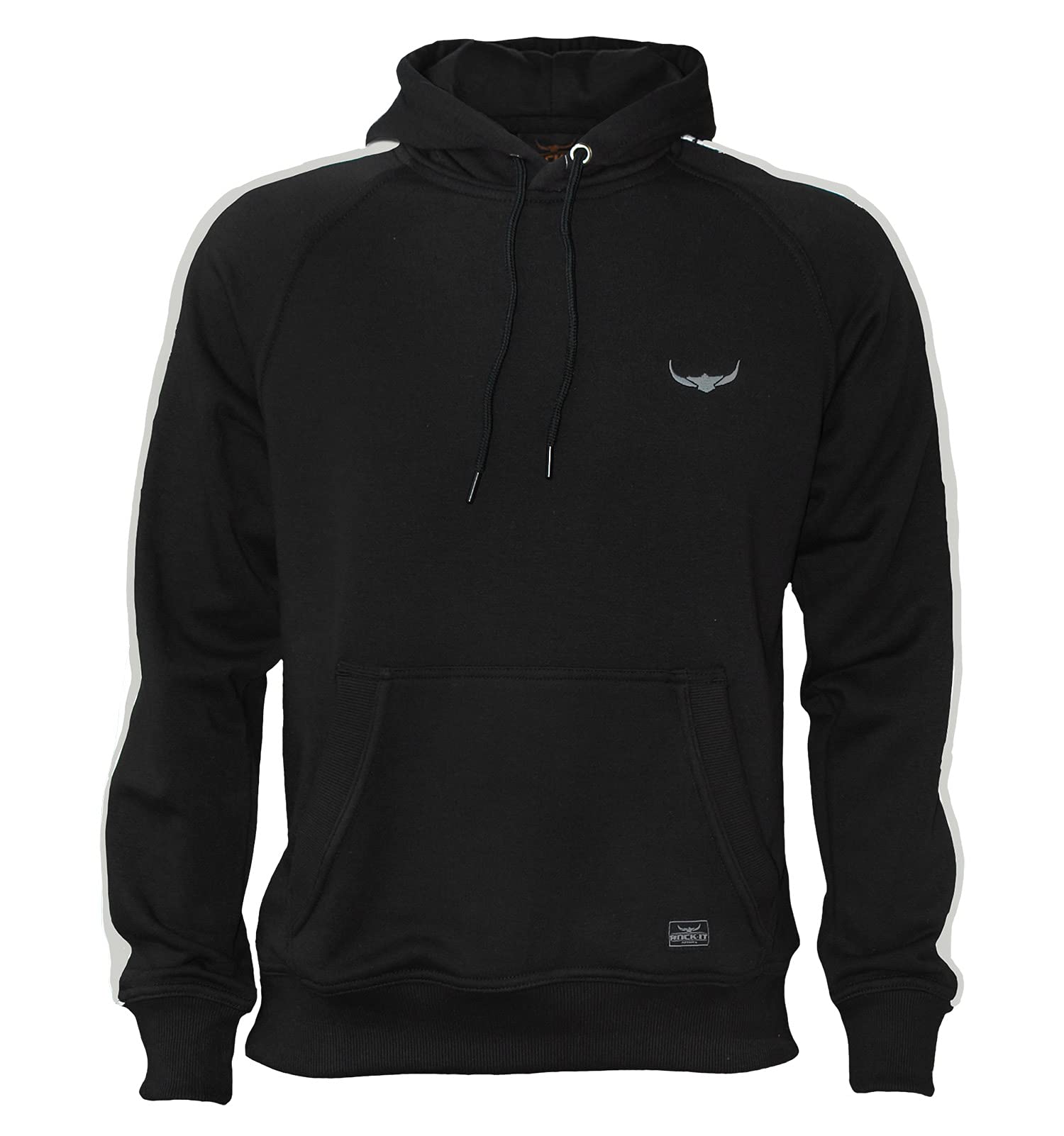 ROCK-IT Apparel I Felpa con Cappuccio da Uomo I Felpa con Cappuccio per Lo Sport e Il Tempo Libero I Morbido Cotone Estivo Leggero I Felpa con Cappuccio I Taglie S-5XL I Colore Nero
