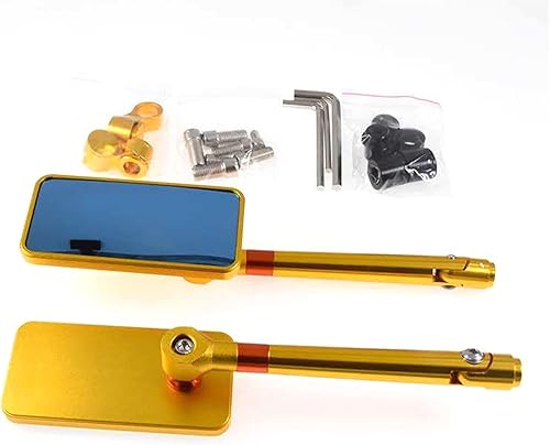 Side Mirrors For XT660 XT660R XT660X Tenere XT 660 2004-2011 Rear View Rearview Side Mirrors Universal Motorcycle 10mm Mirror ( Color Gold )