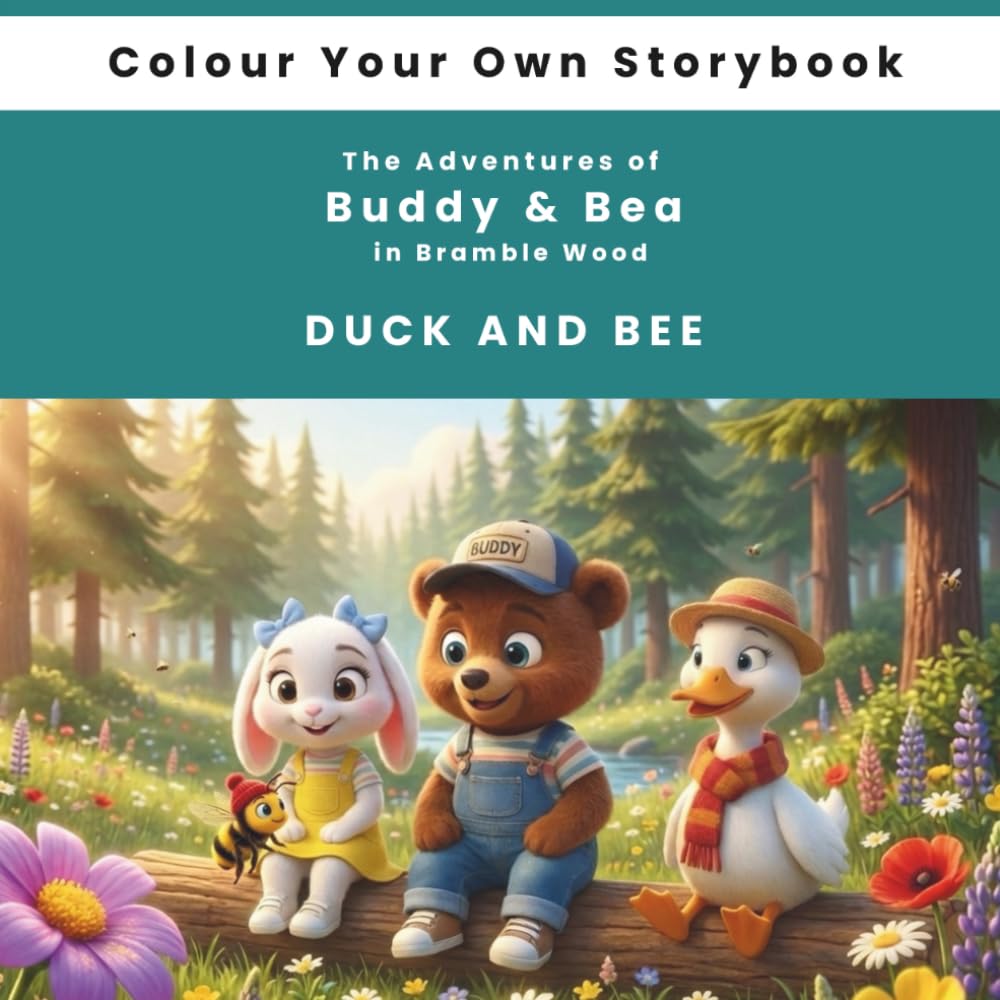 Colour Your Own Storybook: Duck and Bee (The Adventures of Buddy and Bea)