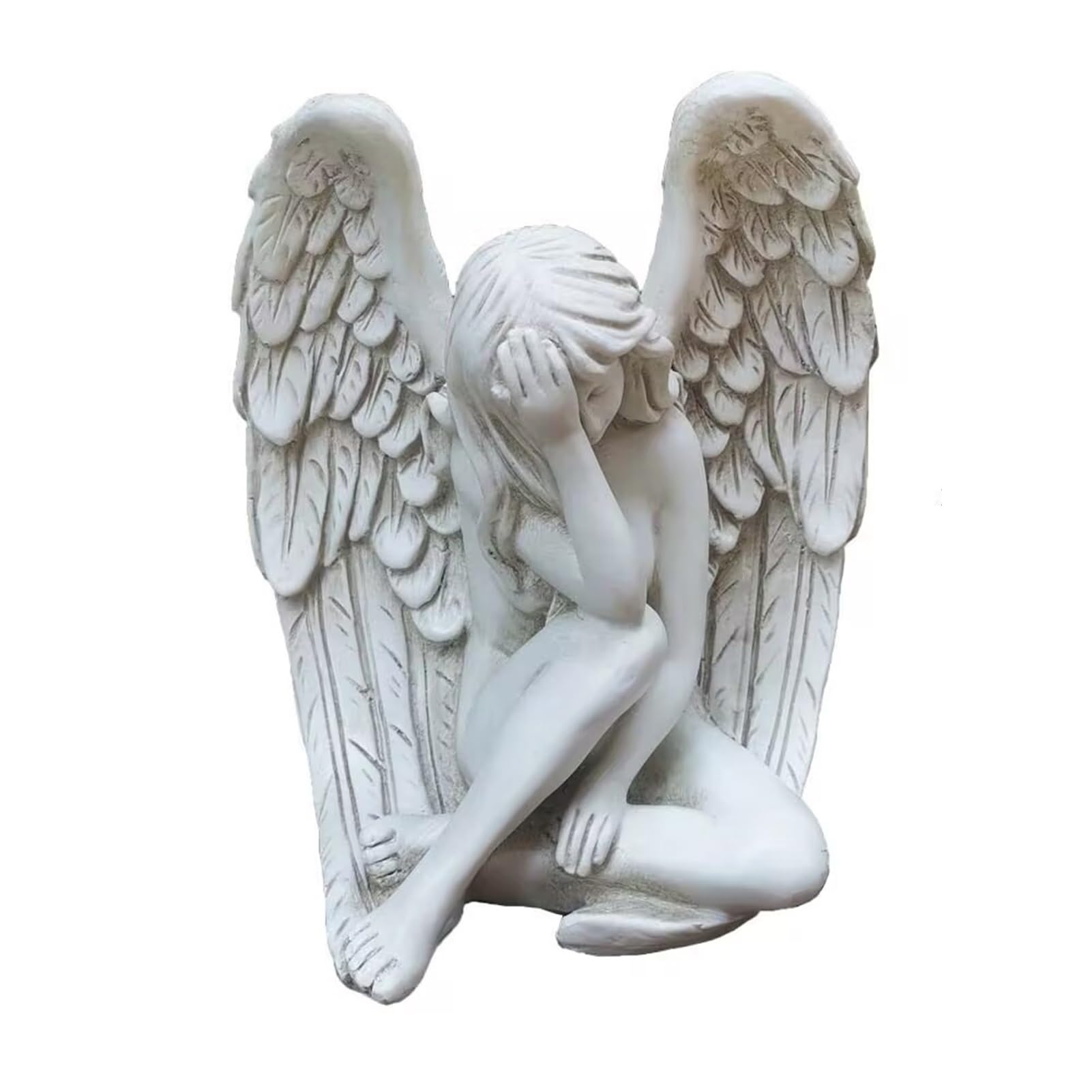 Art Statue - Angel Resin Garden Statues, Outdoor Indoor Figurine Gift Decoration for Home Décor, Patio, Yard, and Garden(White A)