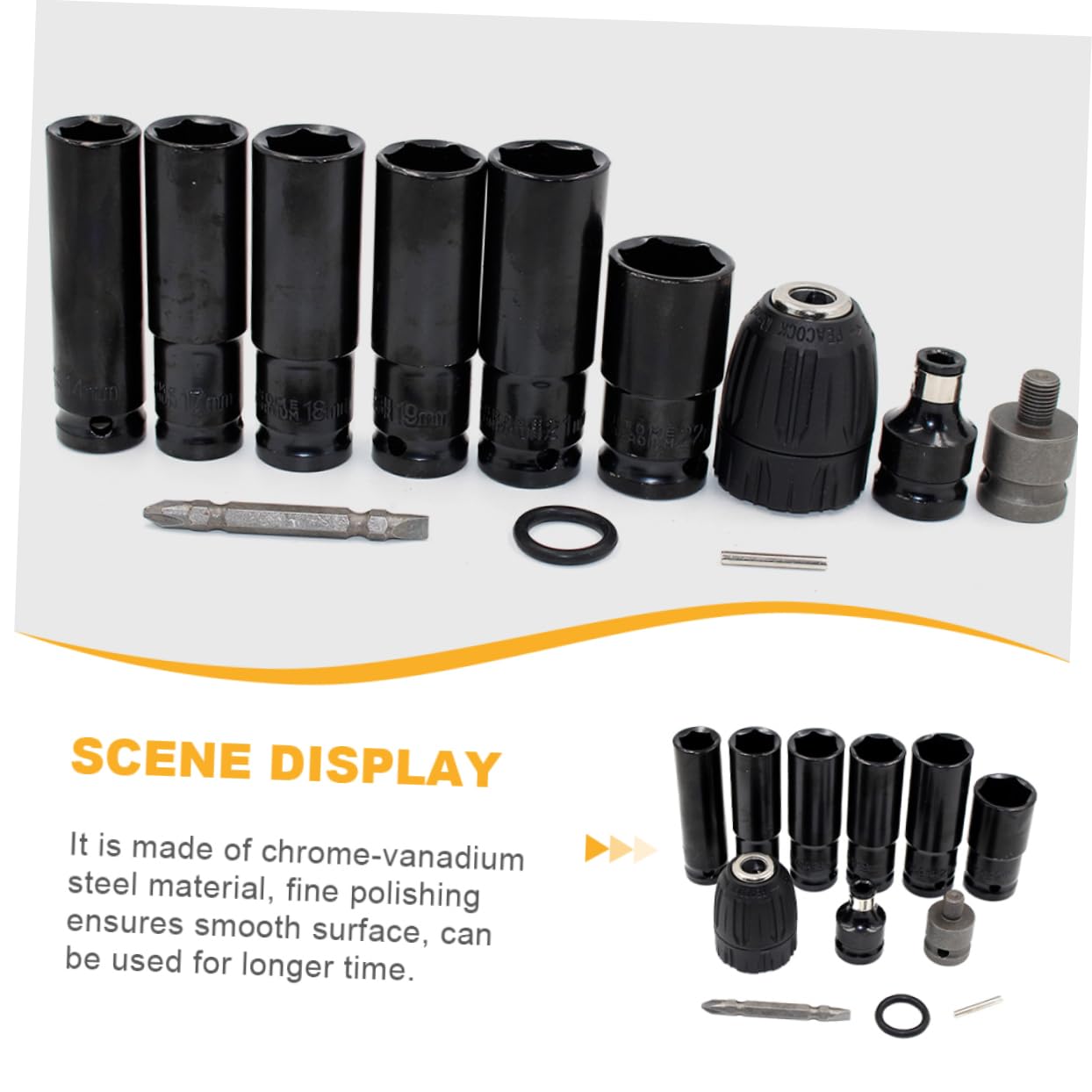 UPKOCH Kit 12 Pezzi Bussole Esagonali per Avvitatore ad Impulsi in Acciaio Cromo-vanadio, Leggere e Facili da Trasportare, per Officina e Uso Domestico