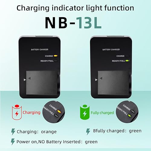 Miniatura 5 de Cargador de batería NB-13L CB-2LH, compatible con Canon PowerShot G1X, G1 X Mark III, G5X, G5X Mark II, G7X, G7X Mark III, G9X, G9X Mark II, SX620,