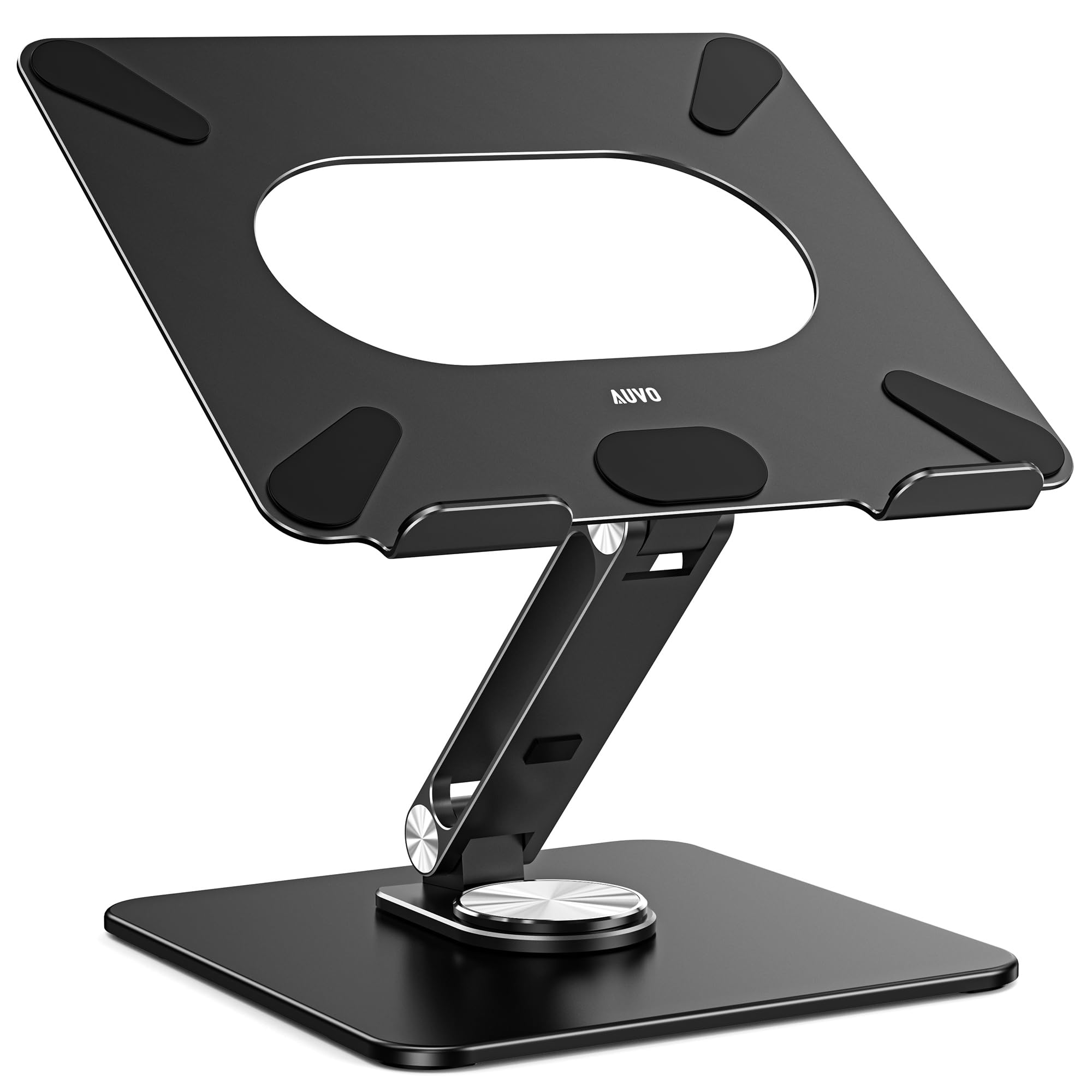 Auvo ALS06 Laptop Stand, Adjustable Computer Stand with 360° Rotating Base, Ergonomic Laptop Riser for Desk, Fits 11-14 inch Laptops