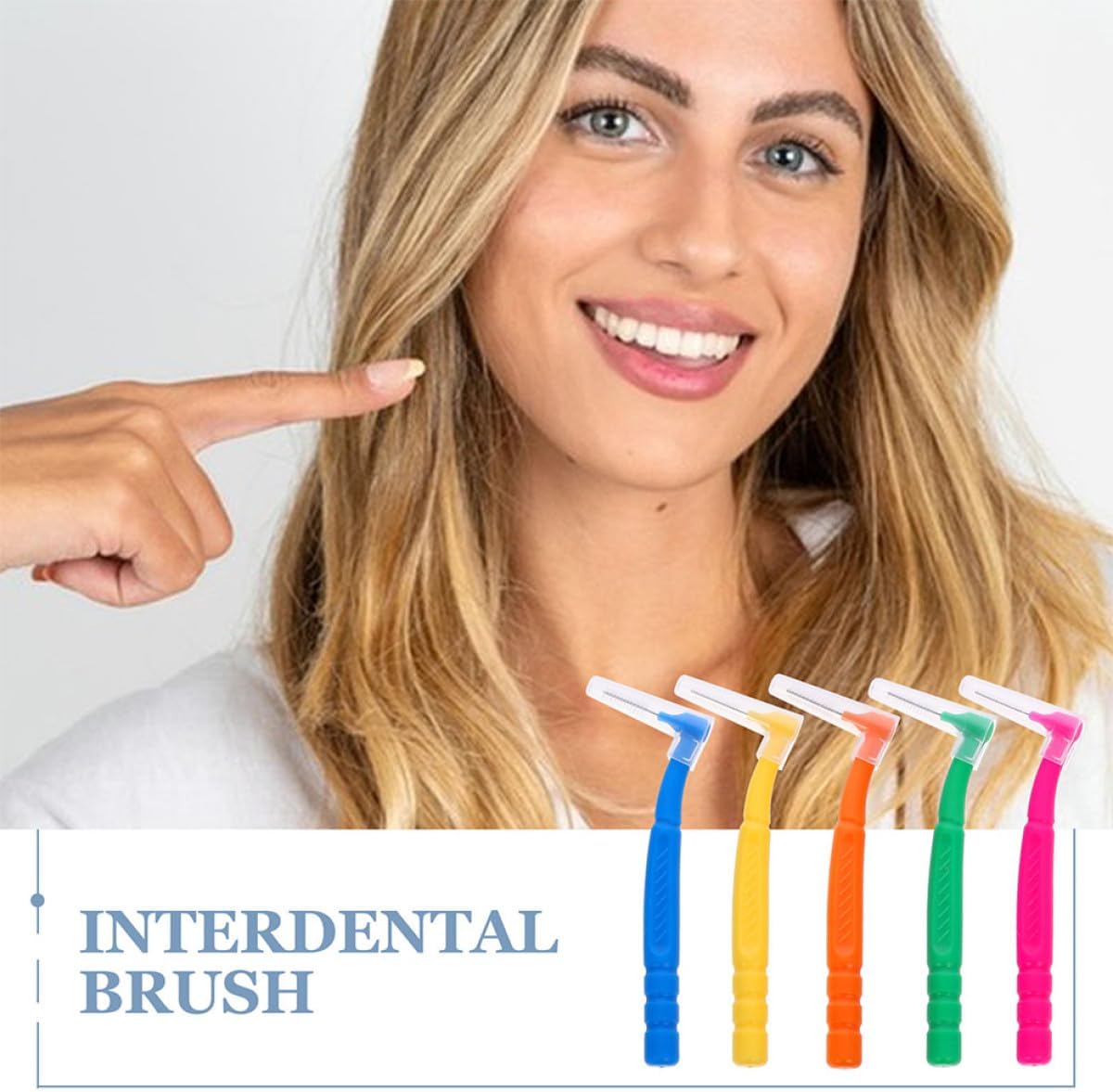 30pcs Interdental Toothbrush for Braces, Orthodontic Compact Cleaning Toothbrush Set with L-Shaped Multi-Color Soft Brush Heads for Precise Plaque Removal and Oral Care