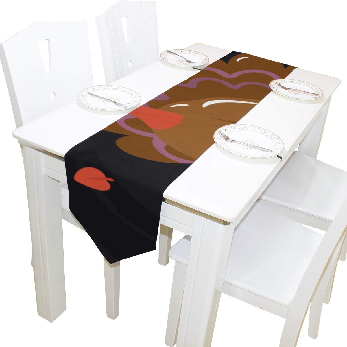 Yushg Merci Funny Turkey Thanksgiving Dresser Scarf Cloth Cover Table Runner Tablecloth Place Mat Kitchen Dining Living Room Home Wedding Banquet Decor Indoor 13x90 Inch