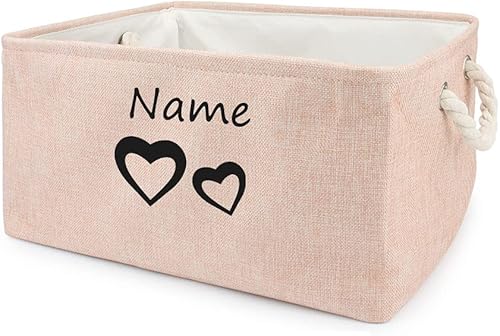 Miniatura 11 de gors Cesta plegable de almacenamiento personalizada para juguetes para perros y gatos, caja plegable con nombre personalizado, contenedores