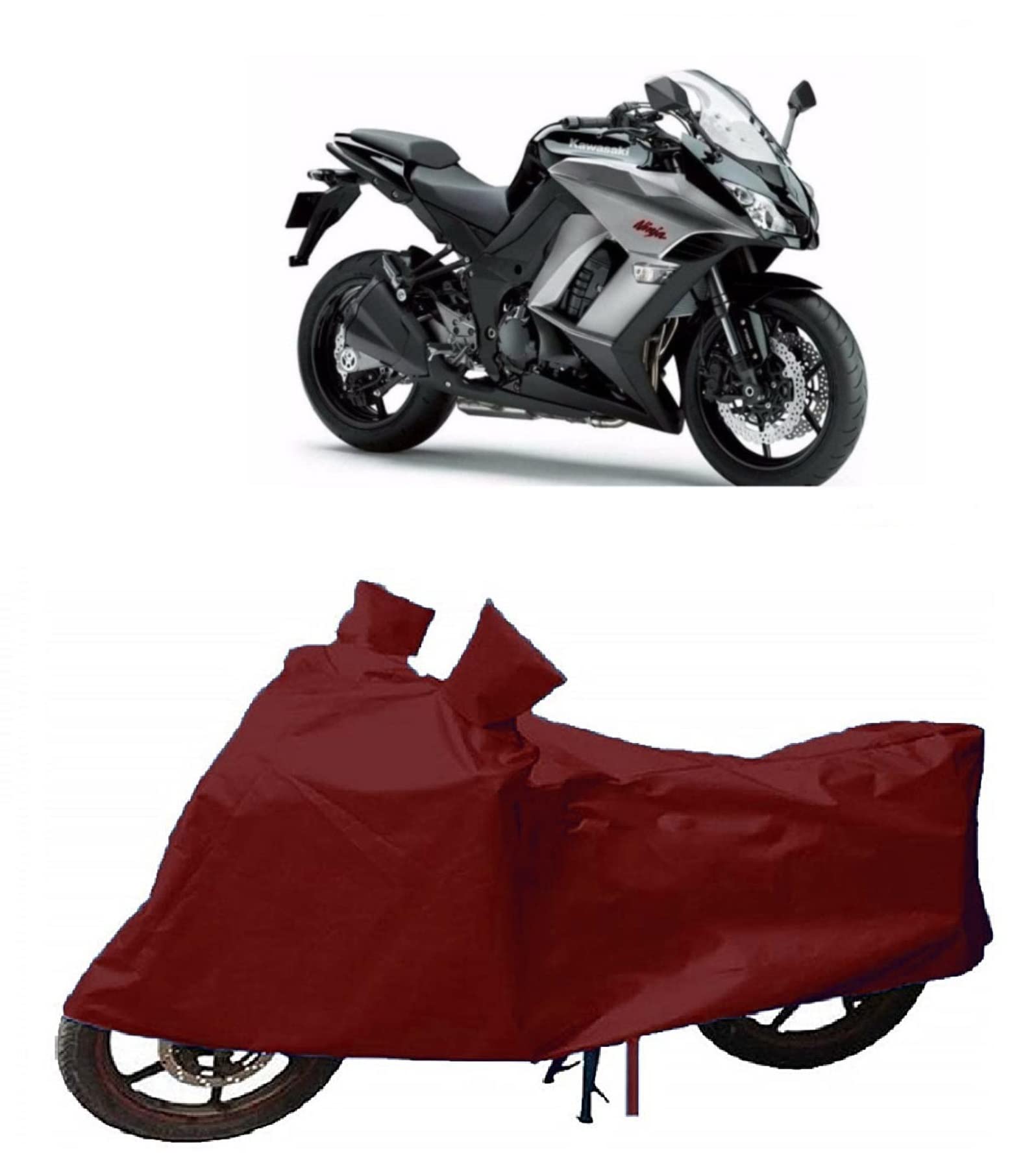 NEXTON All Weather Protection Water Resistant Scooter Bike Cover Compatible with Kawasaki Ninja 1000 All Variants (Maroon)