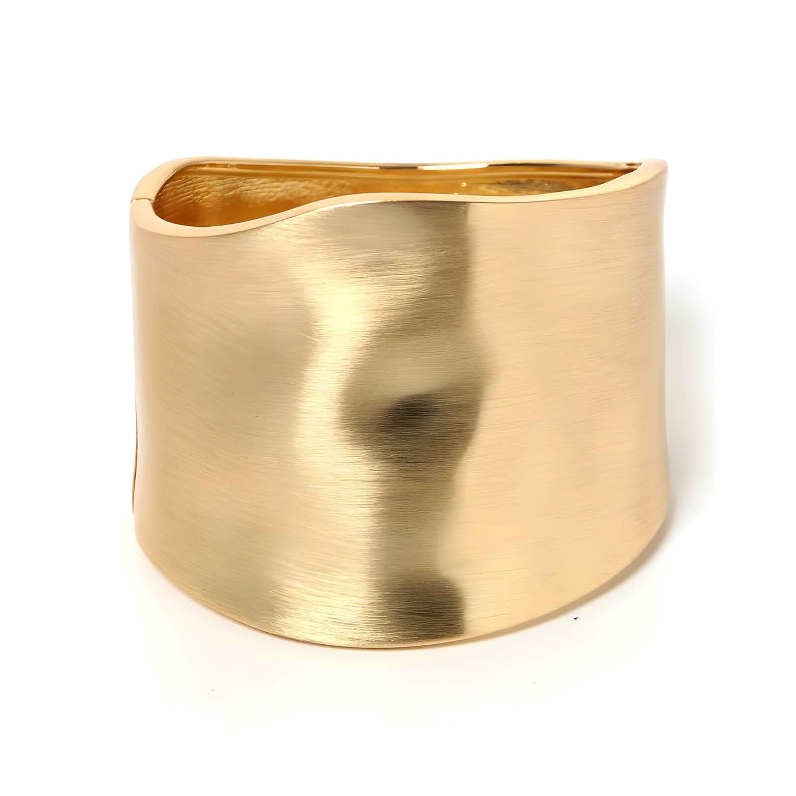 YBMYCM Wide Cuff Chunky 14K Gold Plated Bracelets for Women Open Cuff Bangles Adjustable Wrist Cuff Bracelets Fashion Jewelry for Women