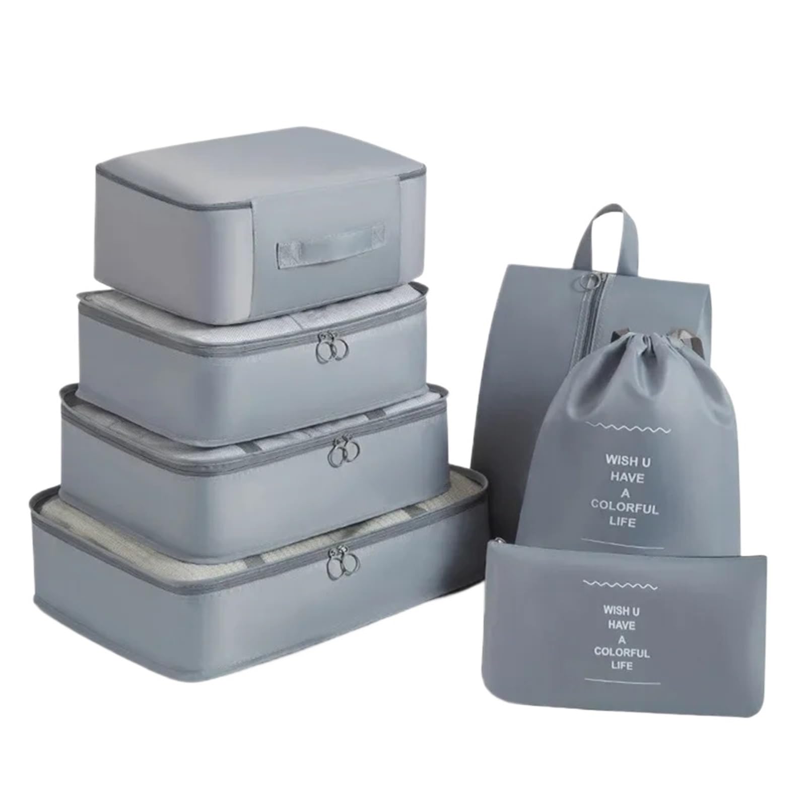 YILWPV Seven-piece Travel Storage Bag Thickened Suitcase Clothing Classification for Travel(Grey)