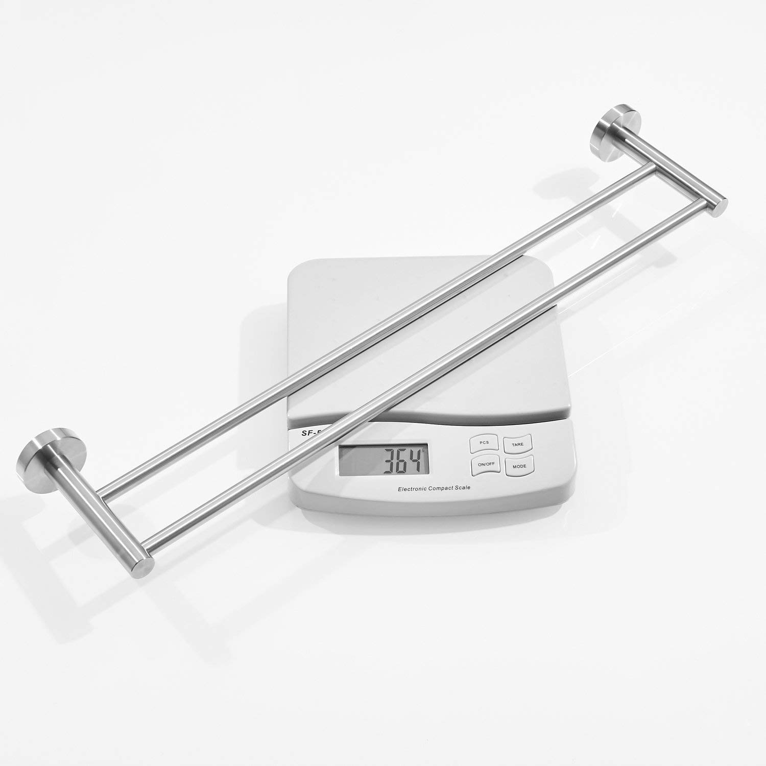 40cm Porte-Serviettes en Acier Inoxydable, Porte-Serviettes de Salle de Bain à Double Bras Support Mural de Fixation en Nickel brossé