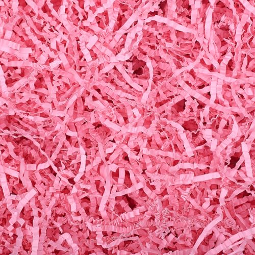 woric 1 LB Light Pink Crinkle Cut Paper Shred Filler for Gift Boxes