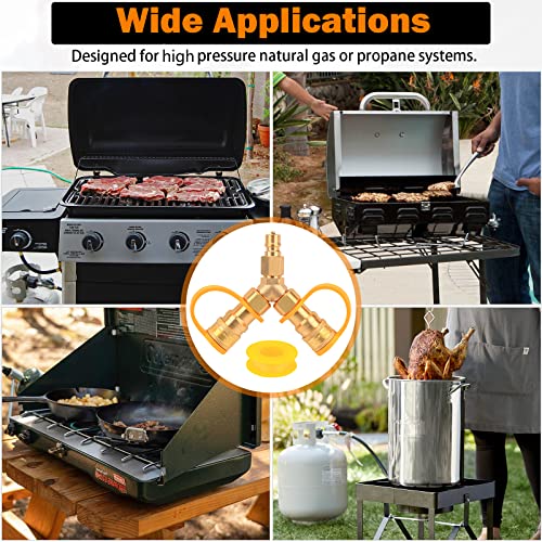 3/8" YSplitter Separator Natural Gas Quick Connect/Disconnect Adapter