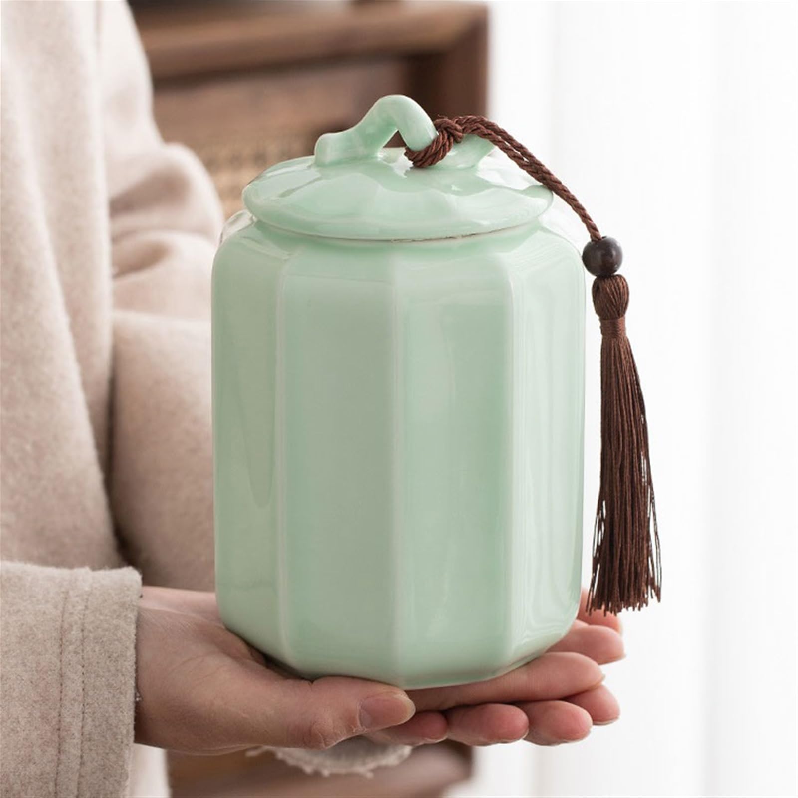 Contenitore per Il tè Lattine di Zucchero in Ceramica Decorazioni Decorative di Fascia Alta Serbatoi Domestici for tè Verde e tè Nero Scatola da tè