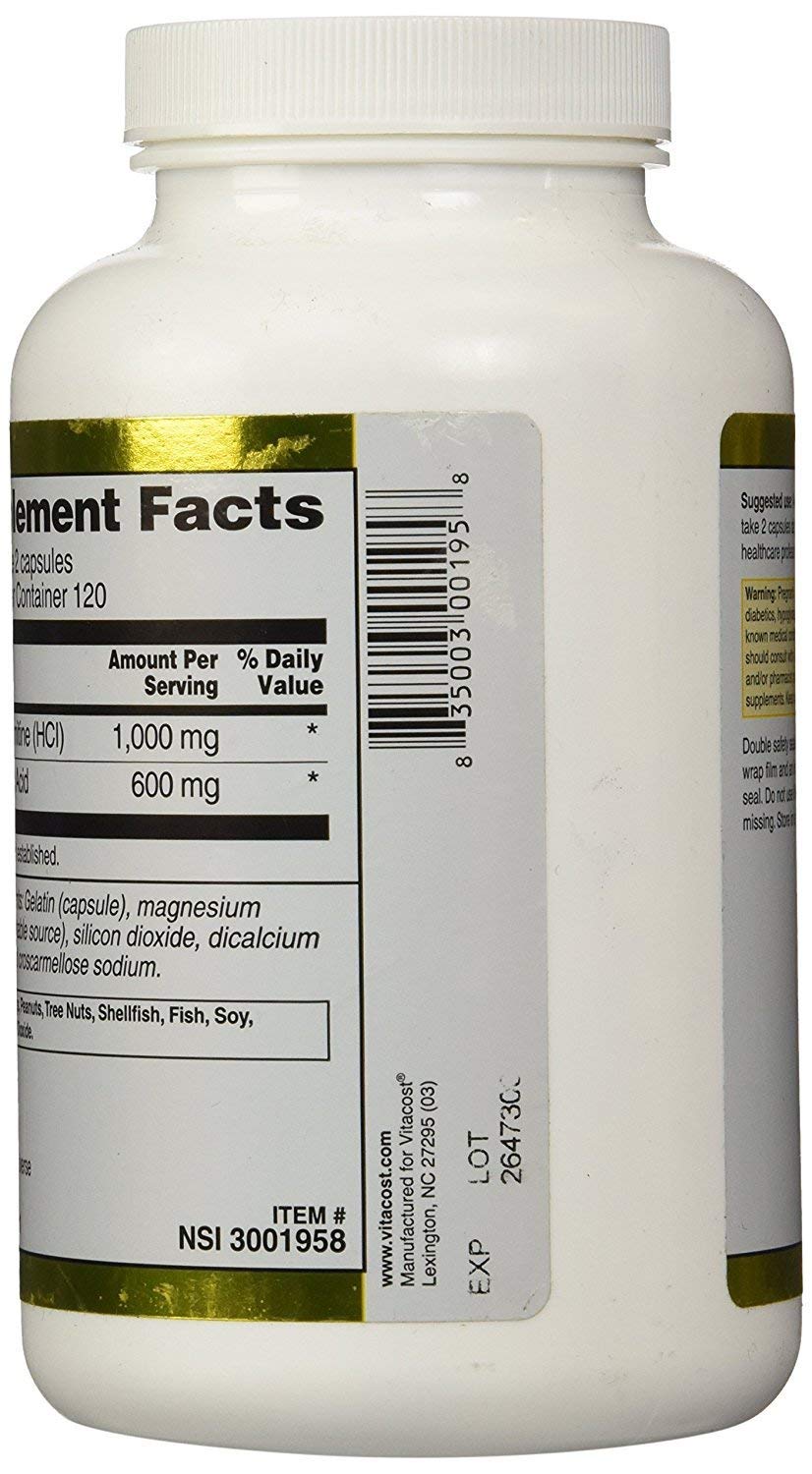 Vitacost Alpha Lipoic Acid & Acetyl L-Carnitine HCl -- 1,600 mg per serving - 240 Capsules by Vitacost Brand