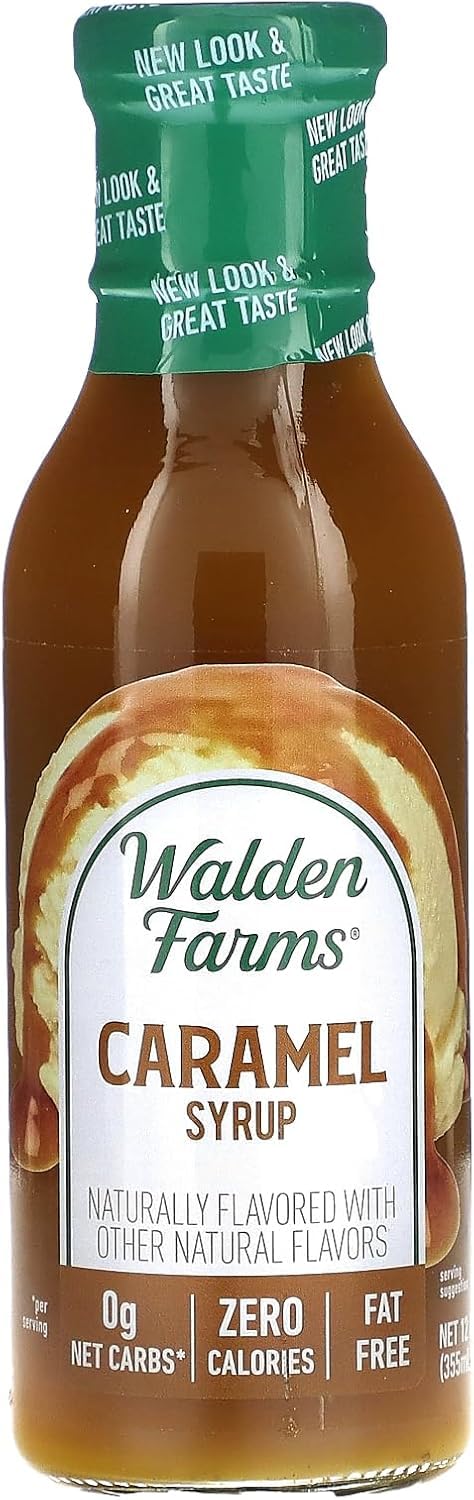 Walden Farms Caramel Syrup – Perfect for Coffee, Desserts, Ice Cream – Zero Calorie, Sugar-Free, Low Carb, Keto-Friendly, Gluten-Free, Vegan – 12 oz Bottle
