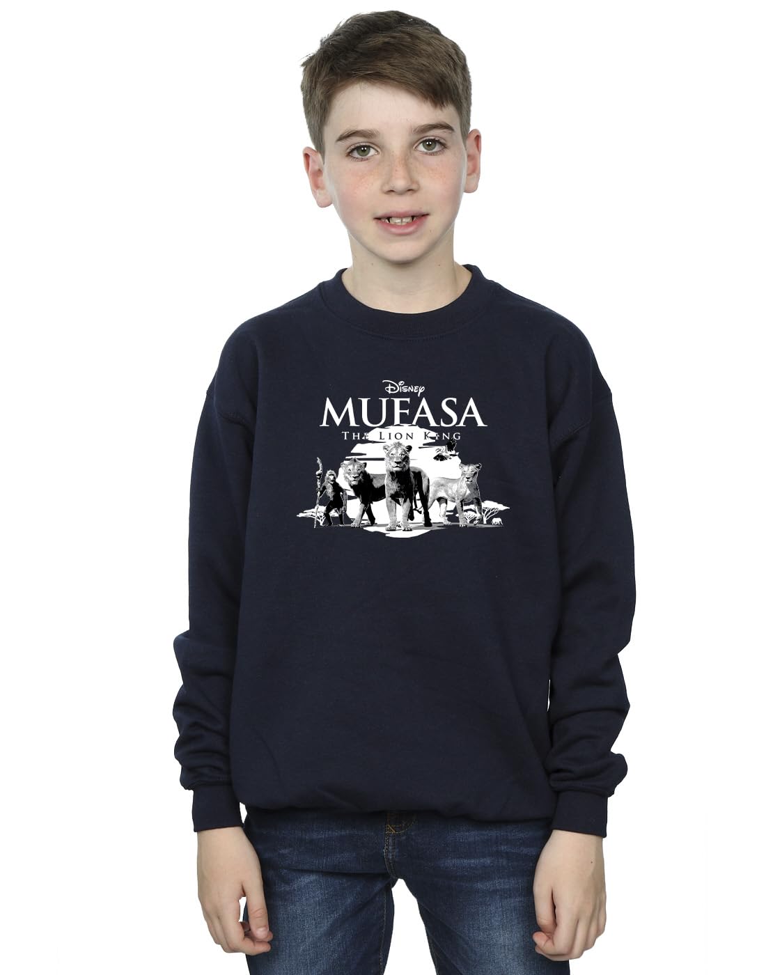 Absolute Cult Boys Navy Blue Disney Mufasa Group Sweatshirt 12-13 Years