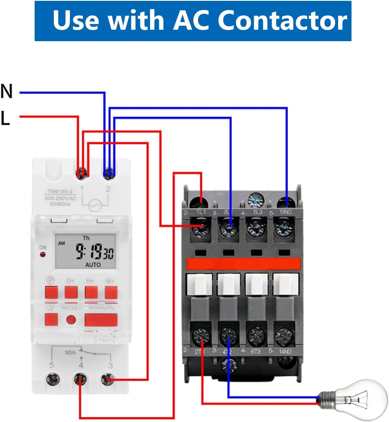 POWER AHC-30A(AHC-30A) AC 220V-240V 30A DIN Rail Penal Mounted LCD Programmable Timer Switch 18 ON /18 Off 4