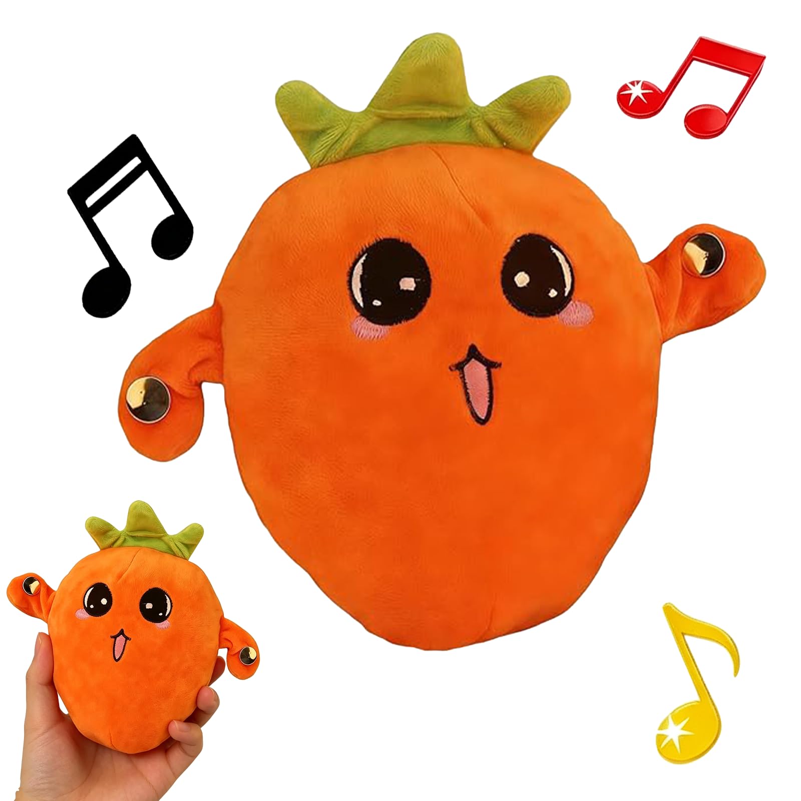 Banana Musical Sensory Toys for Babies, Interactive Musical Plush Toy with Sounds, Fruit Electric Induction Doll for Children, Dancing Fruit, Educational Interactive Plush Toys, Metronome (Carrot)