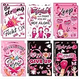 24 Pack Breast Cancer Awareness Accessories Notepads, Pink Ribbon Notebooks Inspirational Mini Pocket Notepads for Women Hope Strength Faith Courage Charity Event Party Favors Gifts Supplies,6 Designs
