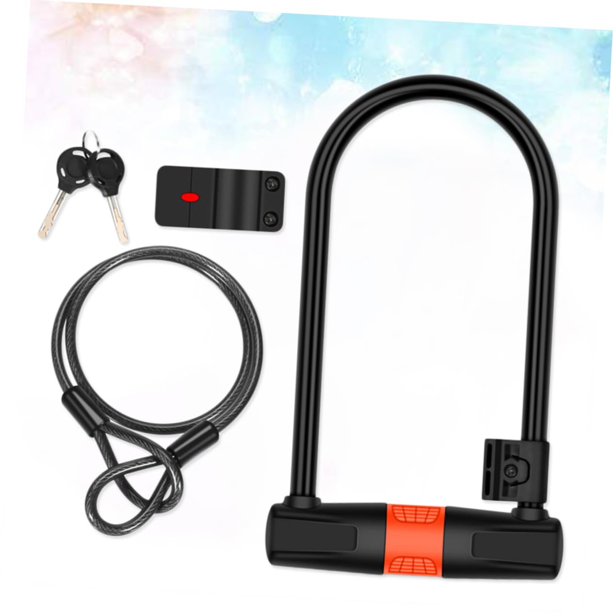Lucchetto Catena Antifurto Per Bici Moto Barra Di Bloccaggio in Acciaio Legato Cavo in Acciaio Resistente Chiave Inclusa Accessori Per Mountain Bike e Biciclette Elettriche