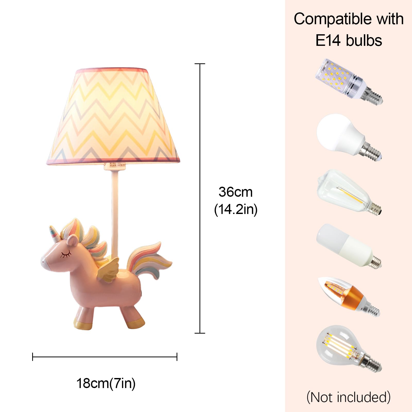 Lampe de Table Licorne en Tissu, Jolie Lampe de Chevet en résine, Design Animal, luminaire décoratif pour Chambre d'enfant, idéal pour la Lecture ou comme décoration de Chambre.