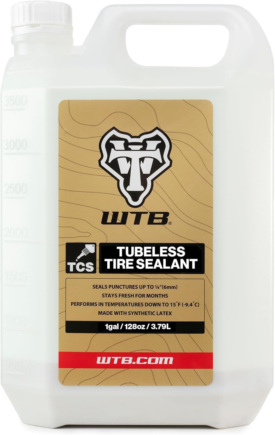 WTB Tubeless Reifendichtmittel, 3,8 l, MTB, Kies/CX, Straße, schnell verschließend, langlebig, ammoniakfreie Formel, funktioniert unter Allen Bedingungen, versiegelt Löcher bis zu 6 mm